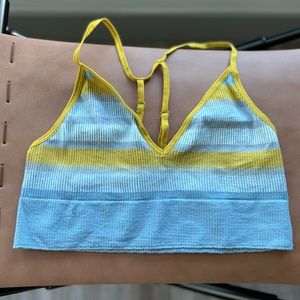 Anthropologie - Jenny Seamless T-Back Bralette (Blue & Yellow - M/L)